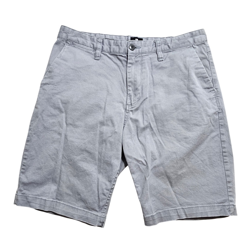 DC Shoe Co Mens Grey Straight Fit Chino Shorts Size 32 EDYWS03009 Skate Twill